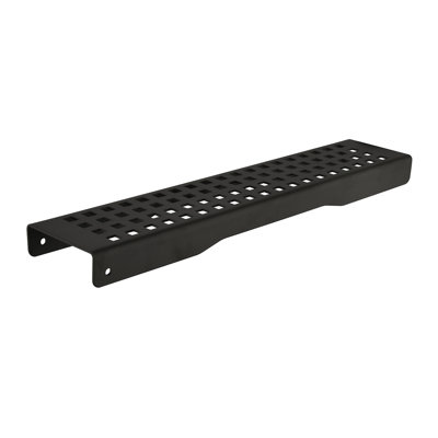Caniveau de douche linéaire, 30 cm (12 po), acier inoxydable noir mat, filtre à cheveux, avec pieds de nivellement