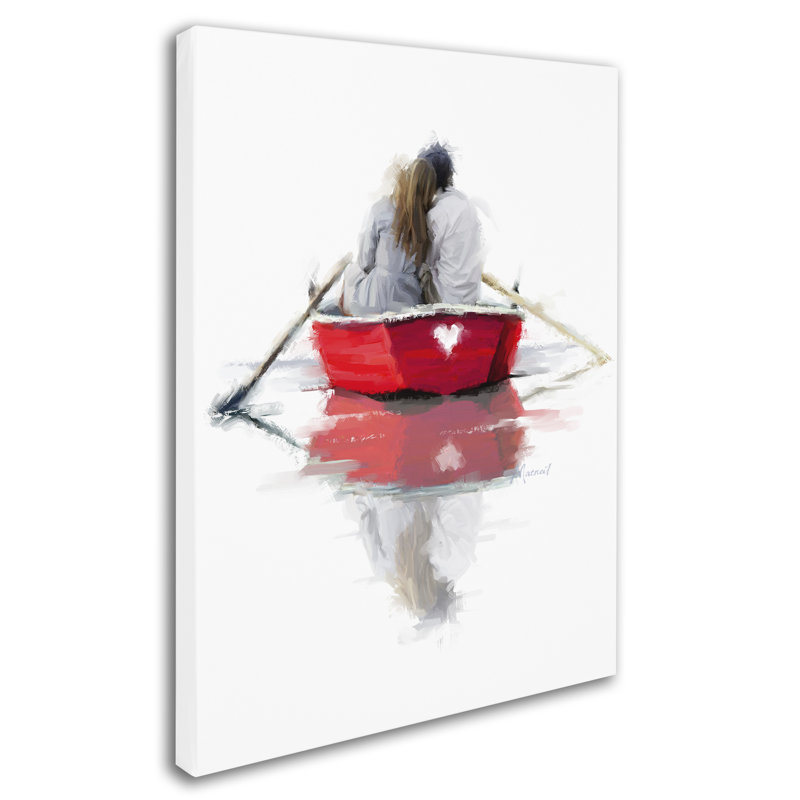 «Couple in Boat» par Armand, reproduction sur toile, H 19 po x l 14 po x P 2 po