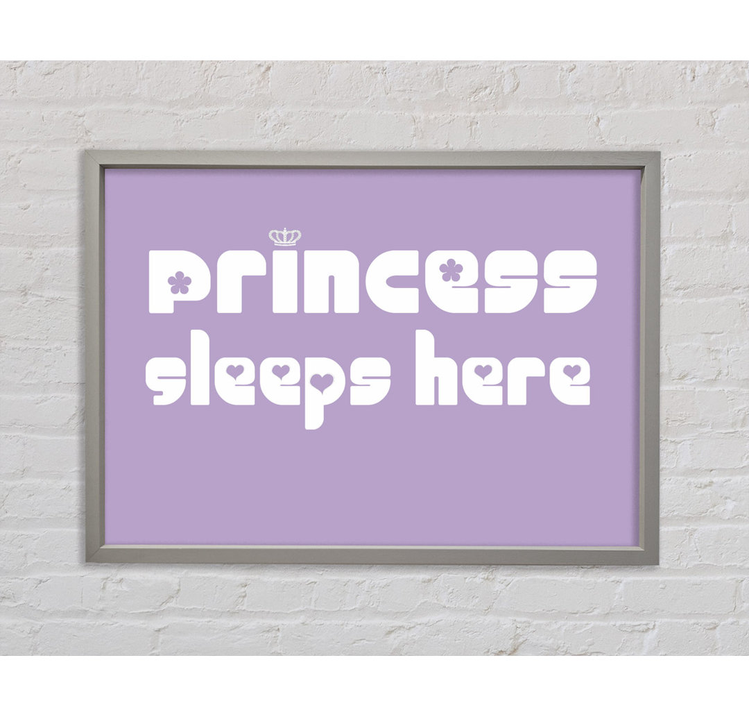 Princess Sleeps 2 Lilac - Einzelner Bilderrahmen Typografie auf Leinwand