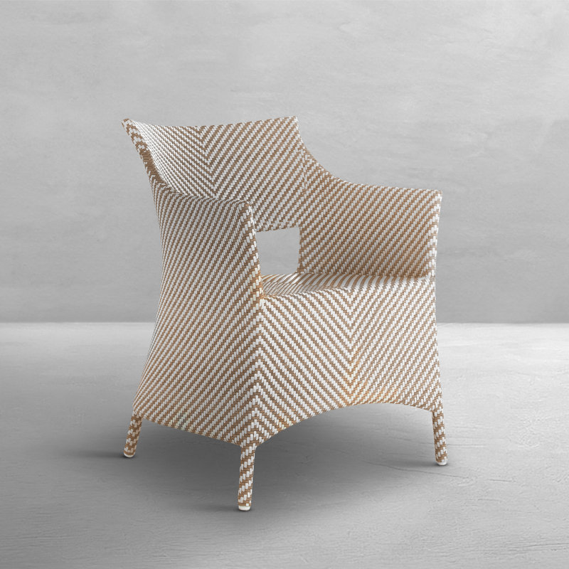 Bari Outdoor Dining Armchair, White/Natural