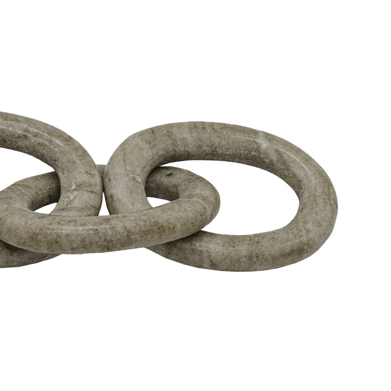 Foreside Home & Garden Beige Marble Linked Decorative Chain