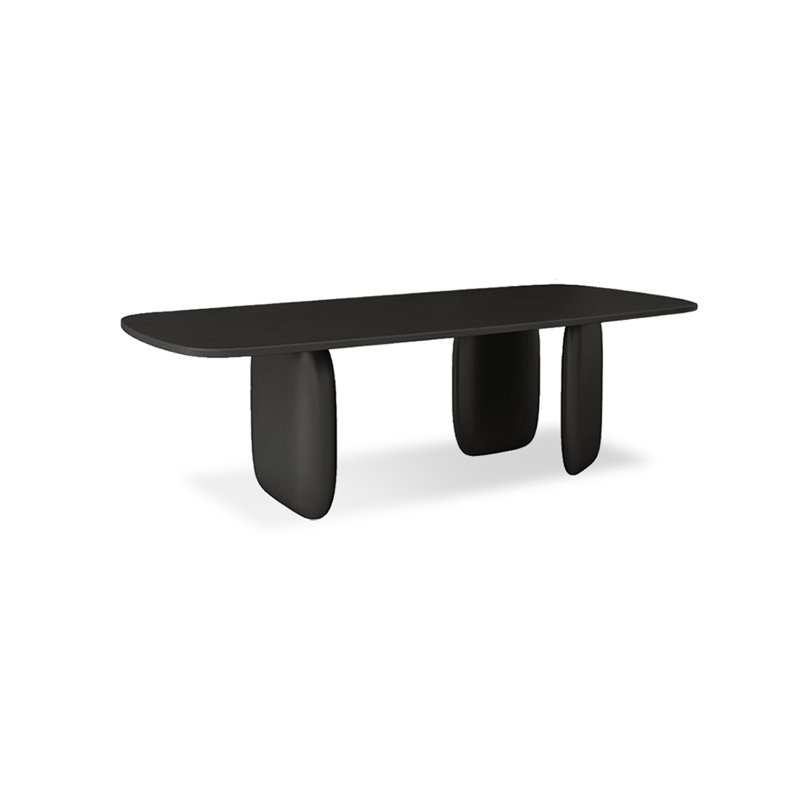 Black Rectangular Solid Wood Dining Table, 29.53" H x 62.99" L x 31.5" W, Black