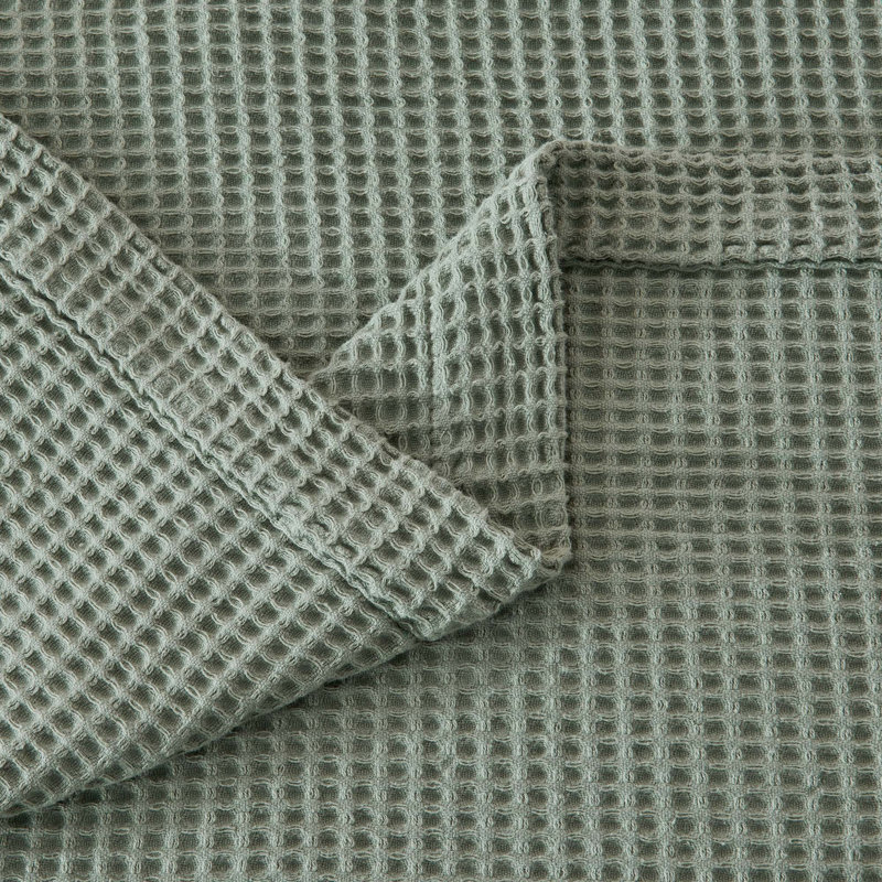 Couverture 100% coton tissé gaufré, Très grand, Eucalyptus