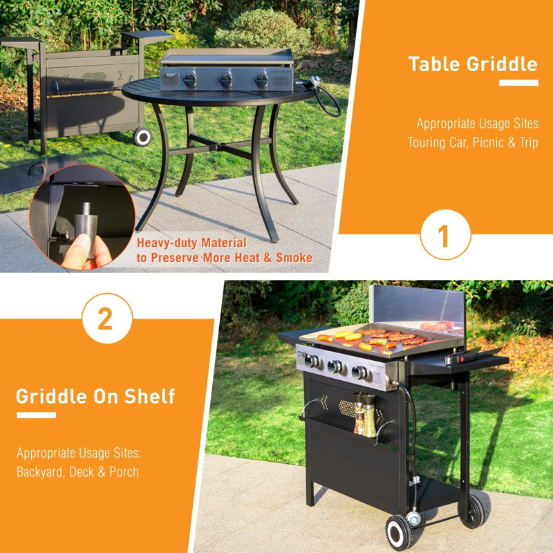 Alphamarts 3 - Burner Countertop Propane Gas Grill & Reviews | Wayfair