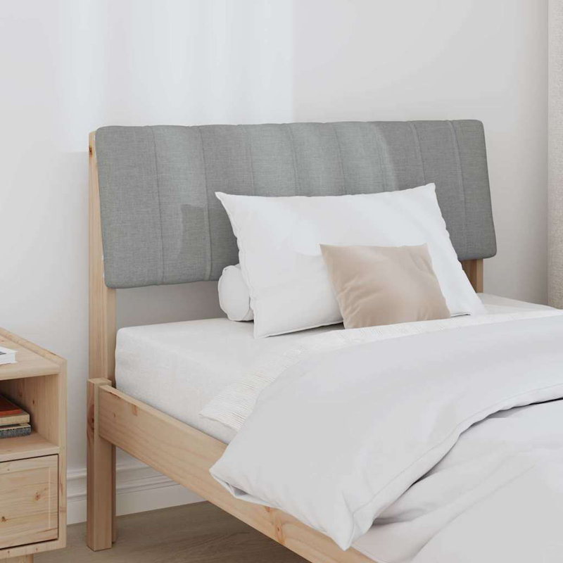 Solid Wood Headboard, UK Single - DE 90 x 190 cm, Light Grey, Brown