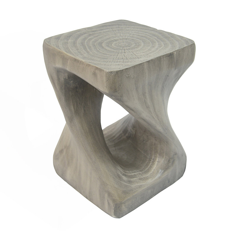 Twist Shape Side Table, Gray