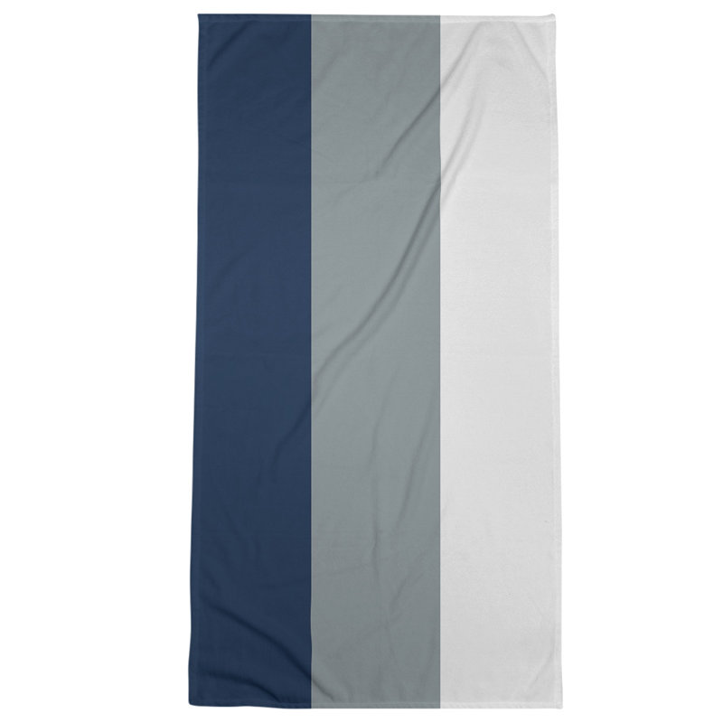 Beach Towel, Silver/Off White/Navy