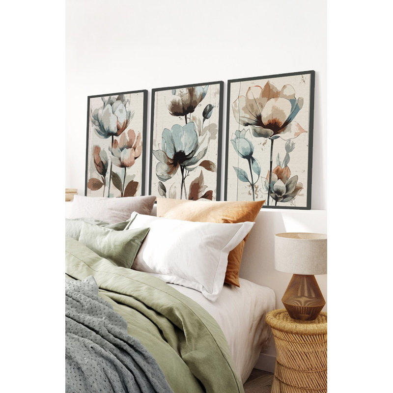 Peinture décorative en panneau de fibres à densité moyenne (3 pièces), H 11,8 po x l 15,7 po