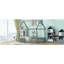 Lit double en bois pleine grandeur avec clôture et porte, gris