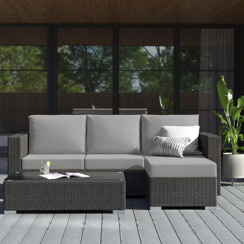 Ensemble modulaire d'extérieur Sunway 3 pièces Modway, Gris