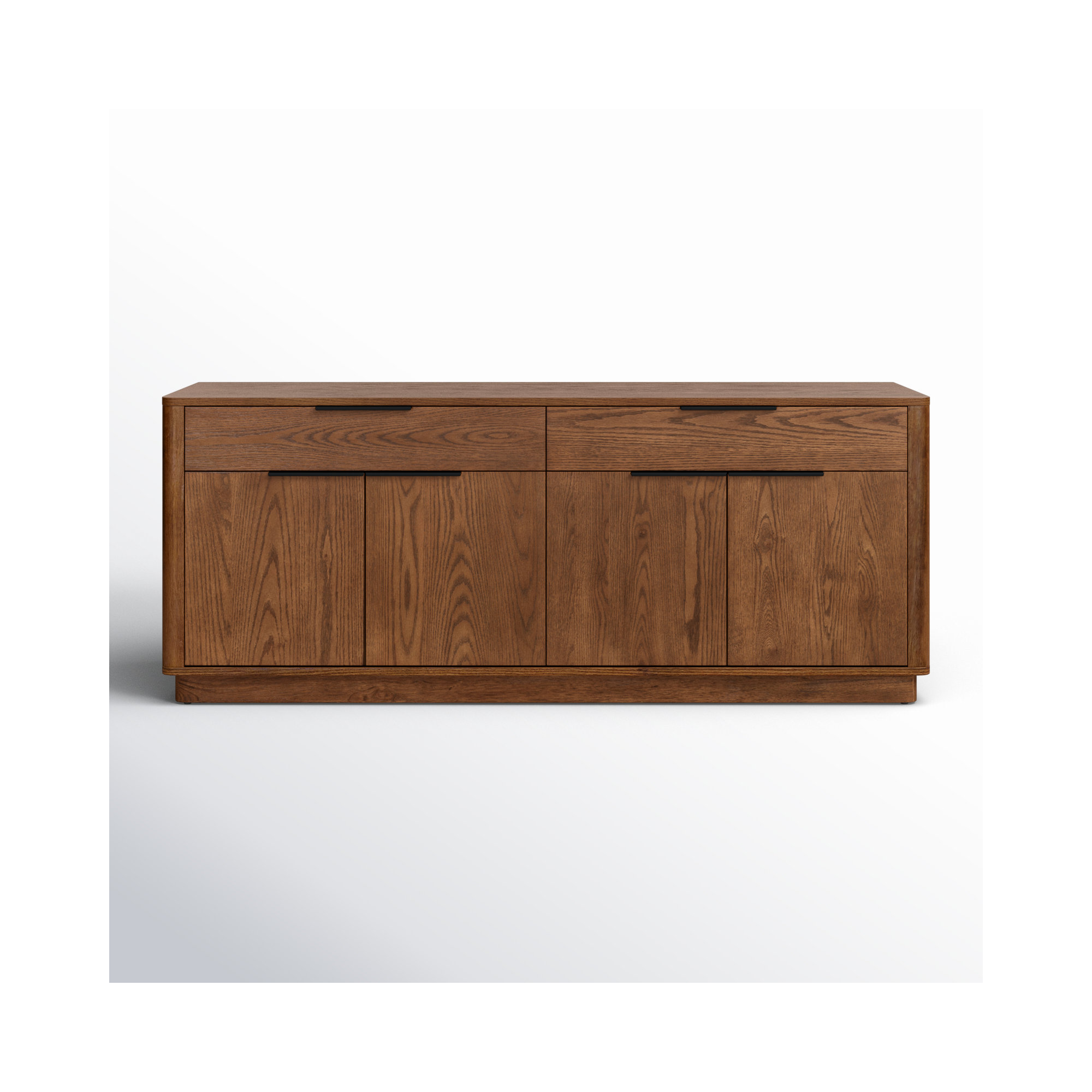 Tahani 2-Drawer Wood TV Stand, Medium Oak