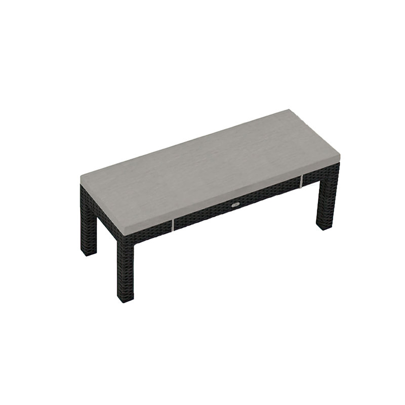 Banc de pique-nique en osier Suffern, Argent coulé Sunbrella®
