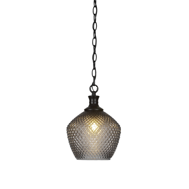 Luminaire suspendu à chaîne Zola, Noir mat, H 12,5 po x l 9,25 po x P 9,25 po
