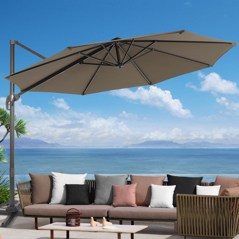 Parasol en porte-à-faux 120 po, Taupe