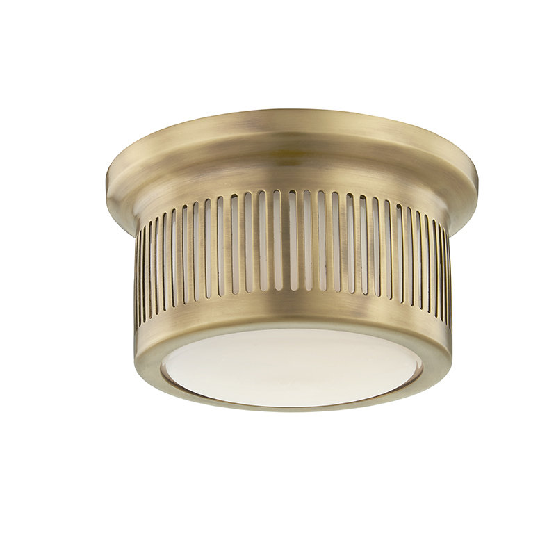 Plafonnier encastré 1 lumière DEL 6 po Bangor, Laiton vieilli
