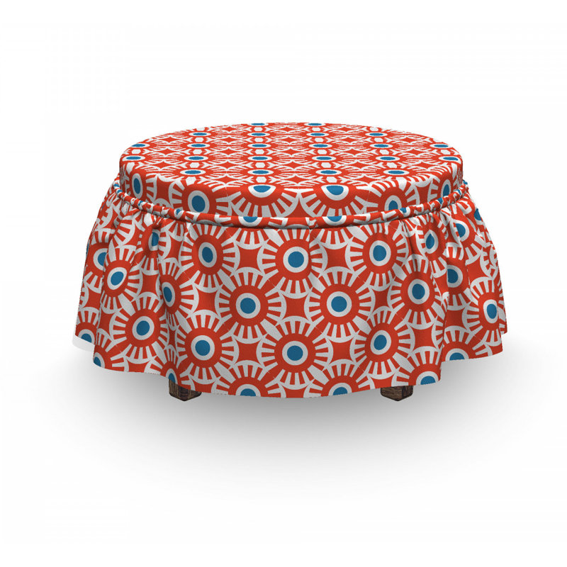 Housse pour repose-pieds vif mosaïque de cercles