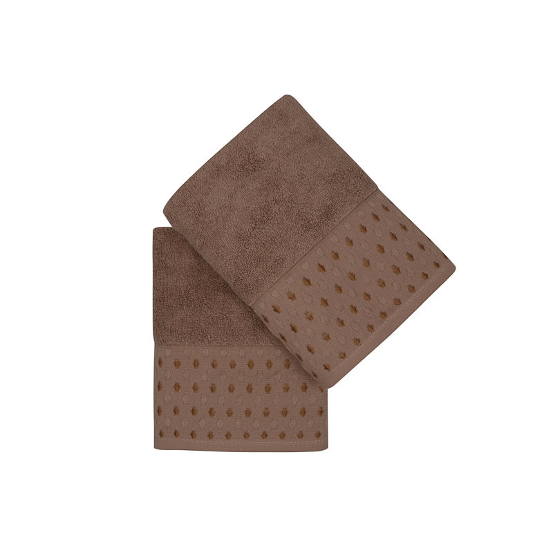Ensemble de 2 essuie-mains 2 pièces 100% coton, Brun