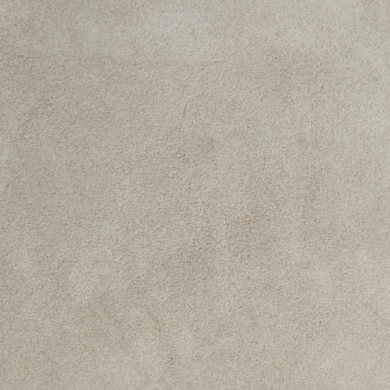 Repose-pieds carré en cuir Sharita, Cuir véritable gris