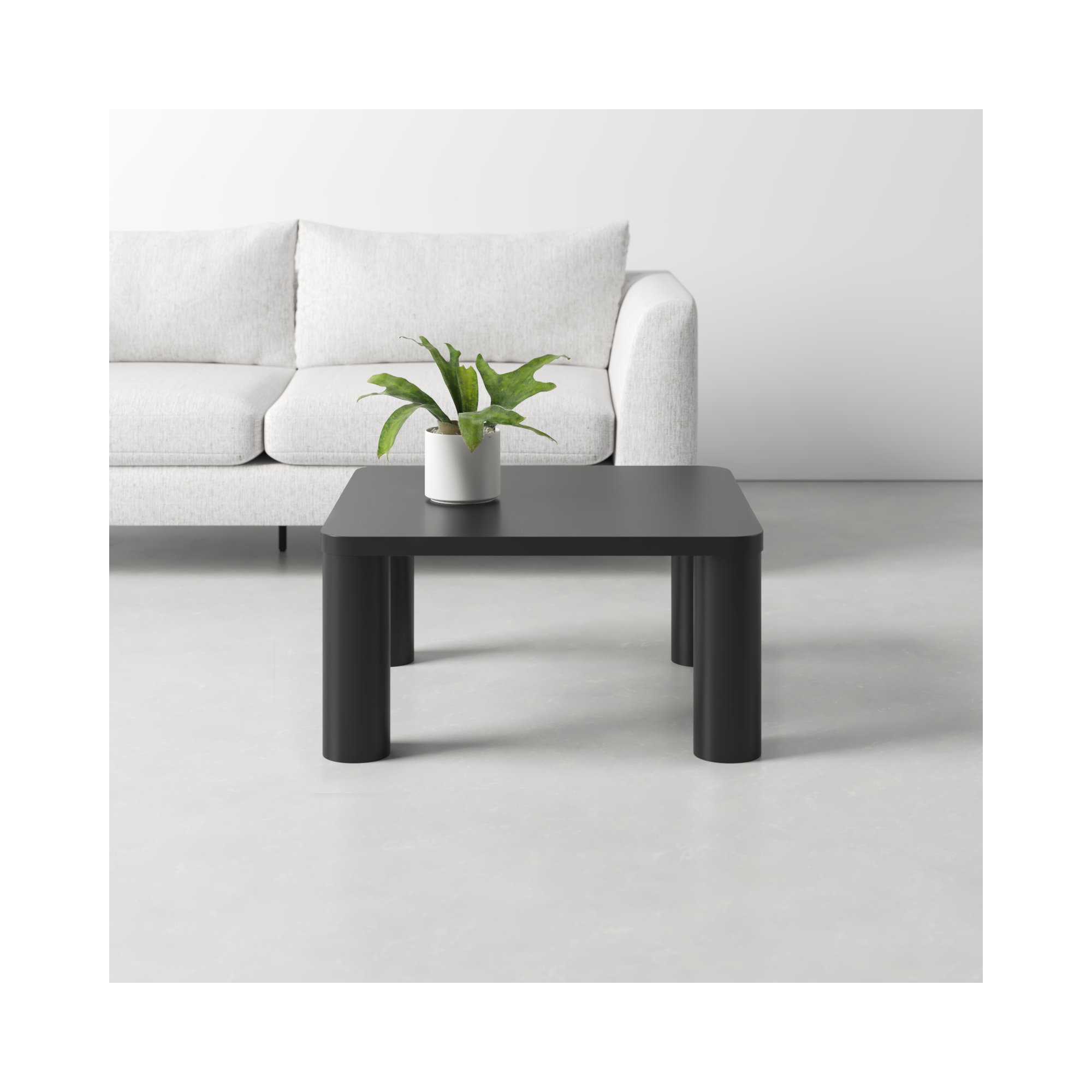 Patricio Single Coffee Table, 16.14" H x 32" L x 32" W, Black