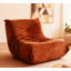 Chaise d'appoint luxueuse luxueuse en microfibre orange capitonnée-1823568276