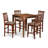 5 Piece Counter Height Dining Table Set Includes a Square Kitchen Table and 4 Linen Fabric Dining Chairs, Mahogany-884897119