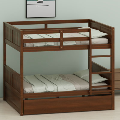 Space-Saving Bunk Bed Frame with Pull-Out Trundle