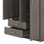Mirror 3 Doors Closet Wardrobe With 2 Drawers And Top Cabinet-876665337