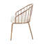 Chaise de salle à manger rembourrée en velours avec structure en acier inoxydable, or rose (ensemble de 2)