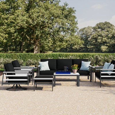 Townsend 7 - Person Patio Conversation Set with Sunbrella® Cushions