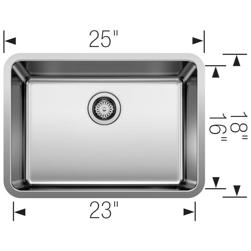 Formera 25" Single Bowl Undermount Stainless Steel Kitchen Sink