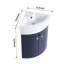 Meuble-lavabo de coin mural bleu marine avec lavabo, armoire compacte 13 pouces