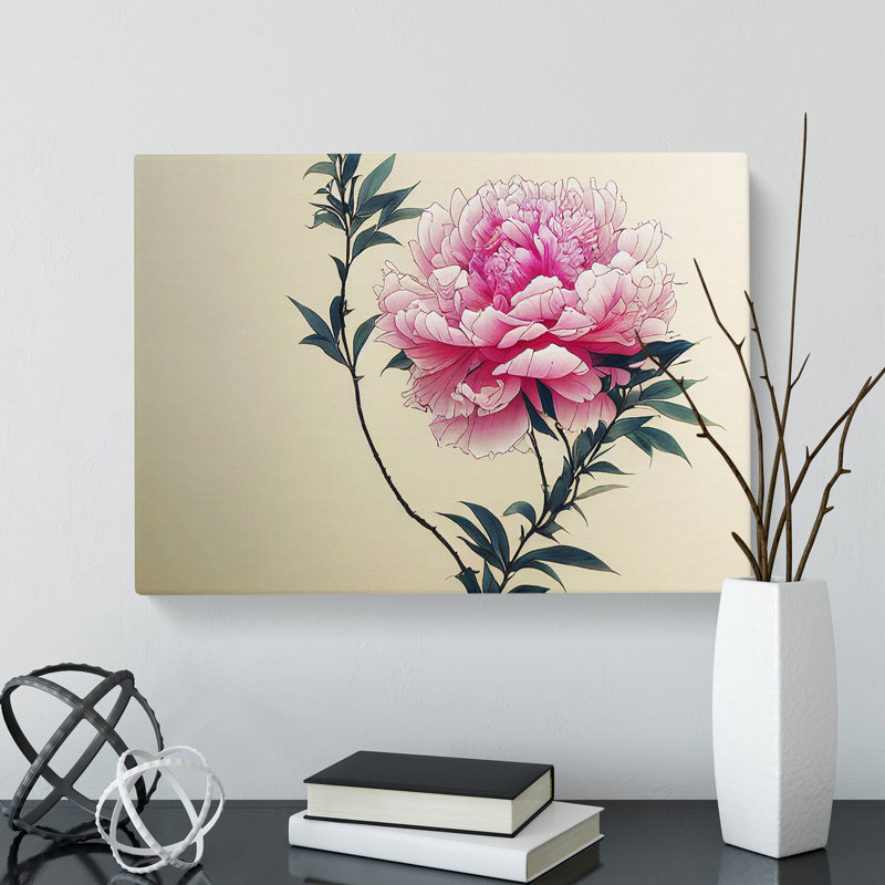 Intriguing Peony Flowers - Wrapped Canvas, 40cm H x 60cm W x 3cm D