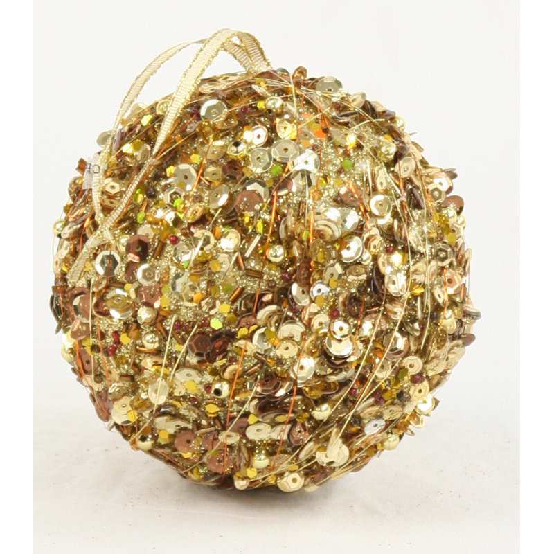 Ornement boule de paillettes, 3" H x 3" L x 3" D, vert