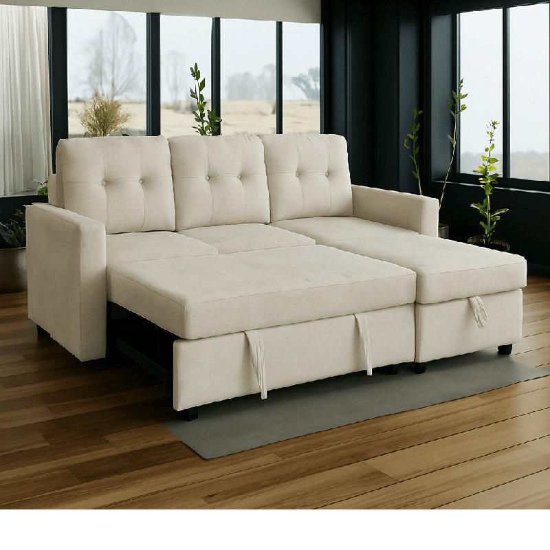 Simba 3 Seater Sofa Bed, Beige