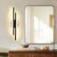 2-Light 48Cm Black 3000K Flush Mounted Sconce