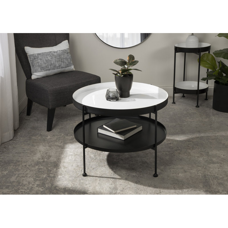 Single Coffee Table, Whte, Black