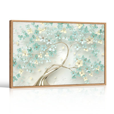 Ensemble de 1 tableau sur toile représentant une branche florale