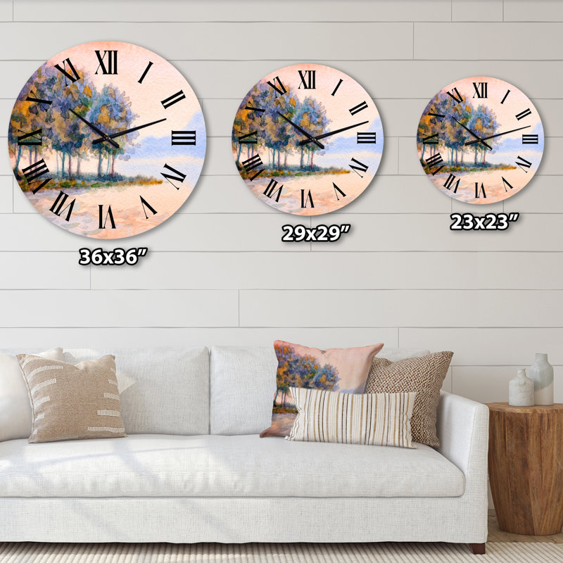 Coucher de soleil sur le lac II - Horloge murale traditionnelle, Surdimensionné