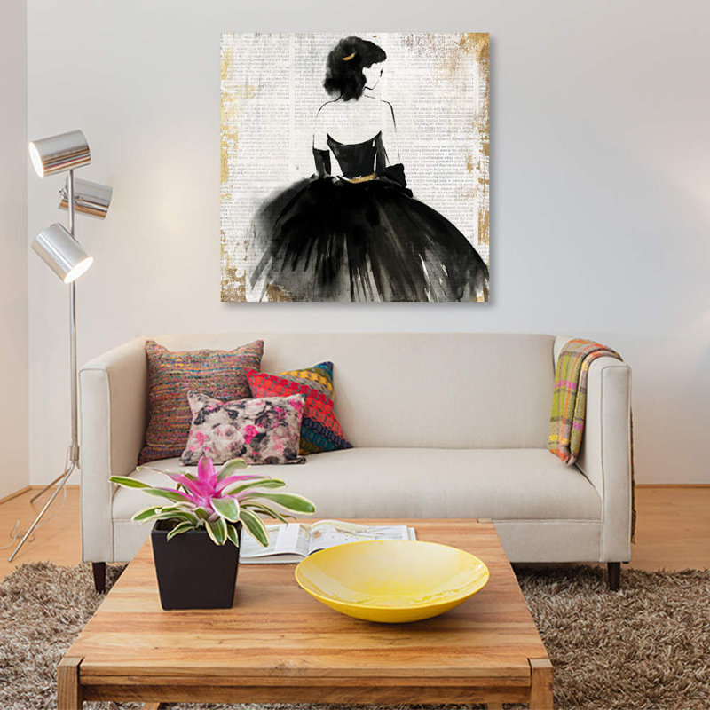«Lady», reproduction d'impression sur toile, H 12 po x l 12 po x P 0,75 po, Pas de tapis, Toile tendue