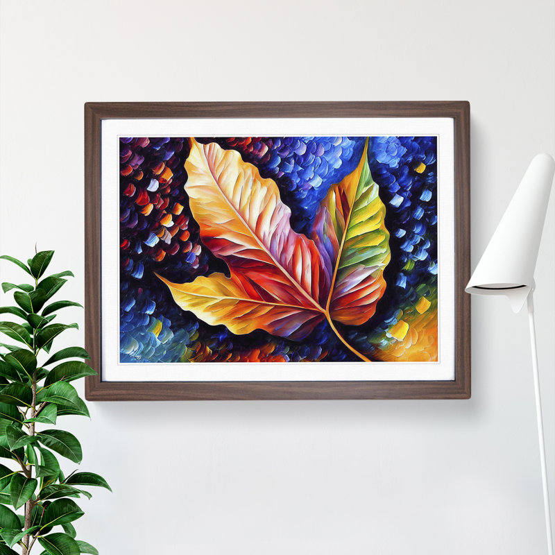 Glimmering Leaf Vol.6 - Framed Print, 34cm H x 46cm W x 2cm D, Walnut