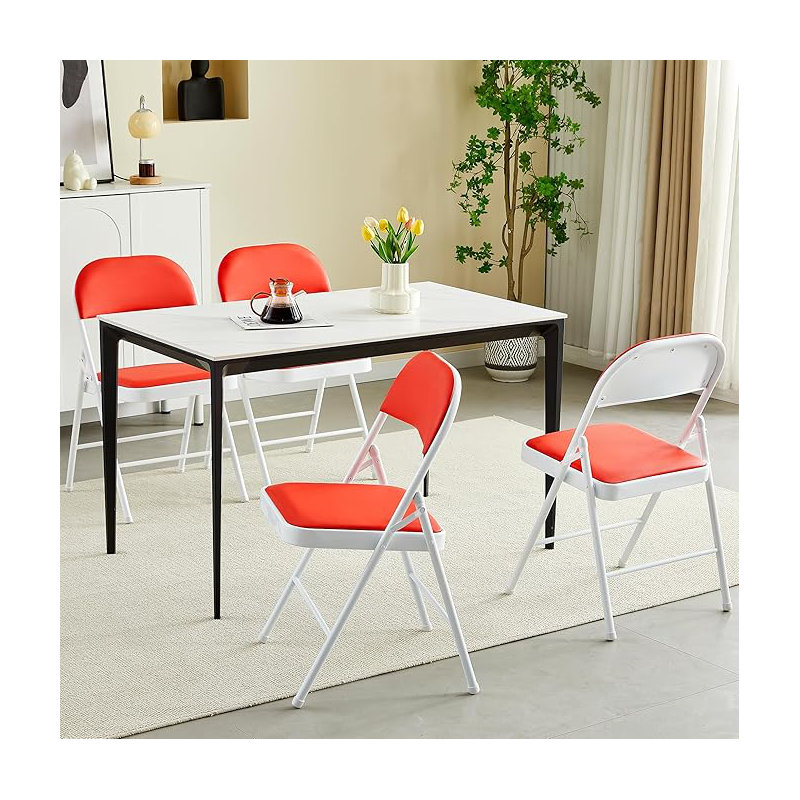 Crume Folding Chair (set of 4), Red