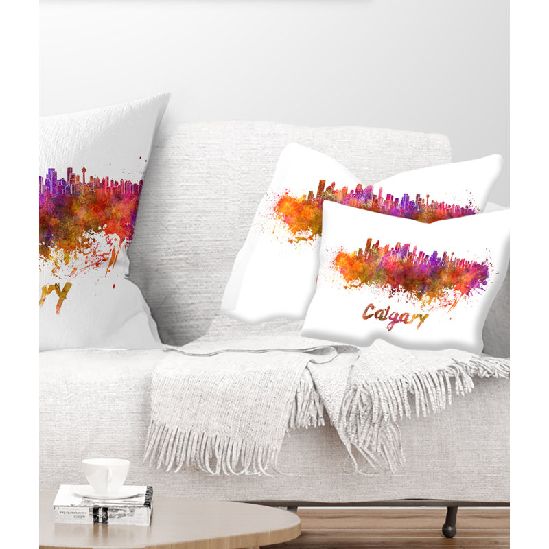 Calgary Skyline - Cityscape Printed Throw Pillow
