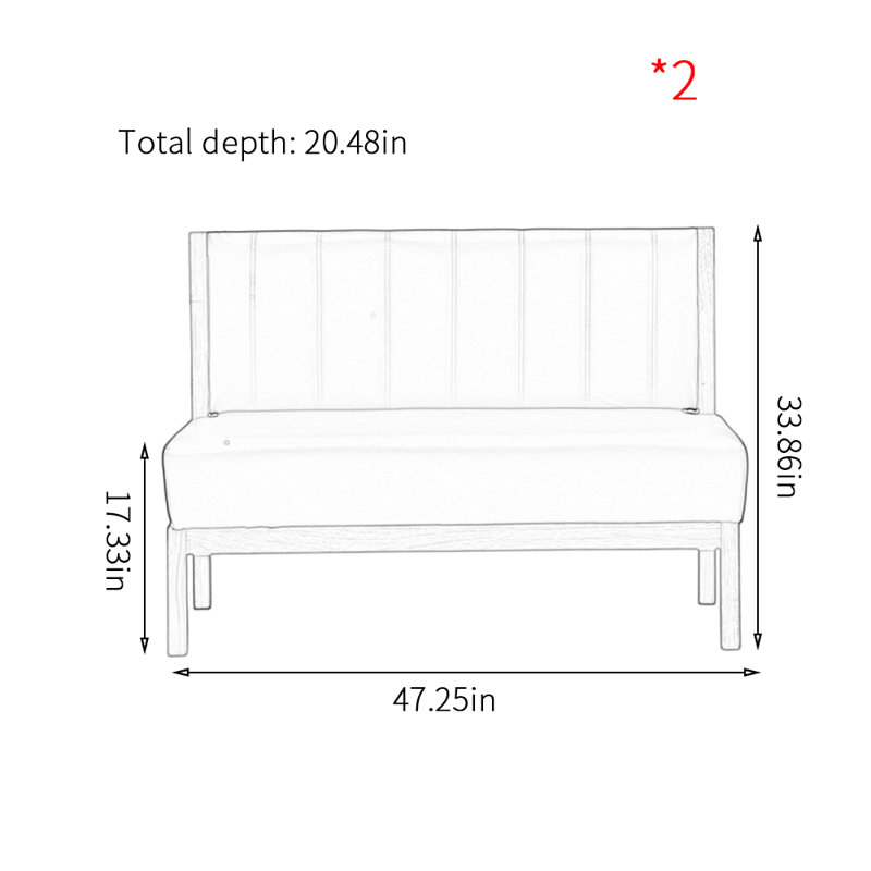 Banc rembourré en similicuir Simple, Brun foncé