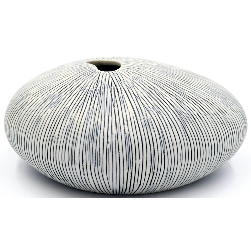 Averyl Handmade Porcelain China Table Vase, Blue
