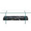 Table basse rectangulaire flottante double couche, pieds en verre noir, pieds en verre noir-847361598