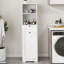 Armoire de trieur de linge inclinable à un compartiment et un tiroir - Blanc