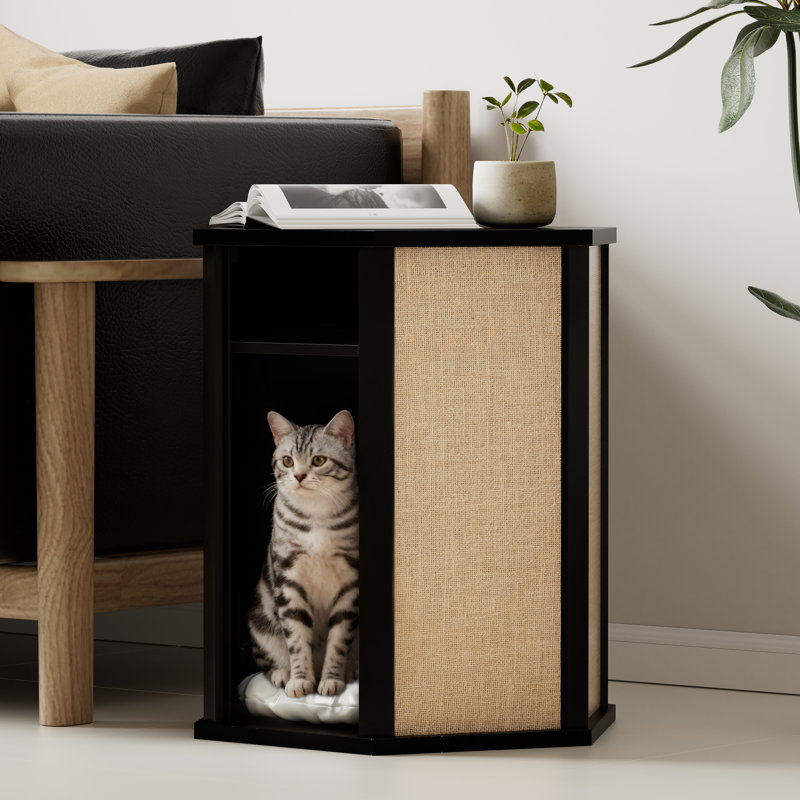 Table de bout pour chat moderne avec panneaux à griffer en sisal