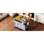 Îlot de cuisine 52 po avec abattant, étagère à épices, serviette 2 portes, 5 tiroirs, tablette réglable, composants en métal, poignées de tiroir bleu gris,-133253304-133253307