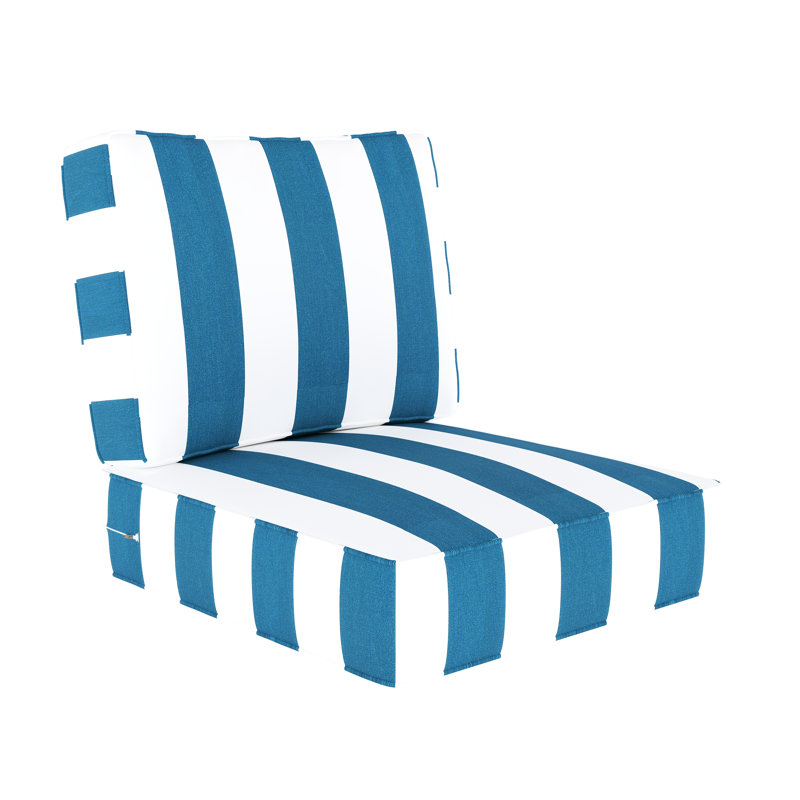 Wayfair Custom Outdoor Deep Seating Cushion With Sunbrella Fabric, Canvas Aruba Sunbrella® Canvas, 23" W x 25" D