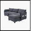 Canapé modulaire surdimensionné 102 po en velours côtelé 102 po avec repose-pieds mobile, canapé convertible en L pour salon et bureau-557888583